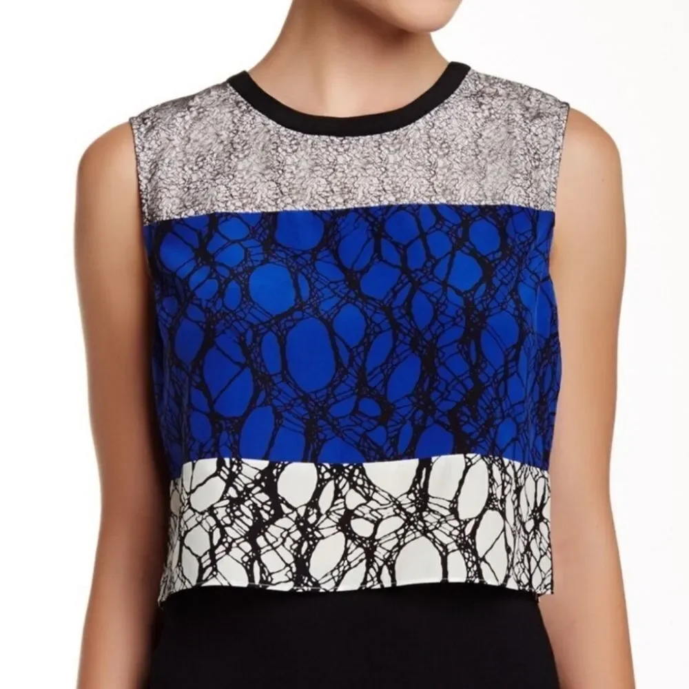 Elizabeth and James Nathena Silk Crepe Sleeveless Blouse Size Small